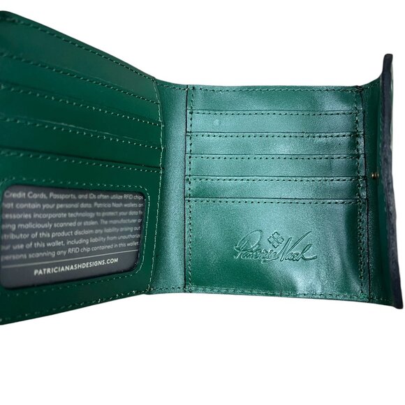 NWT PATRICIA NASH Leather Reiti Bi Fold Kiss Lock Frame Pocket Tooled Wallet - Picture 3 of 6
